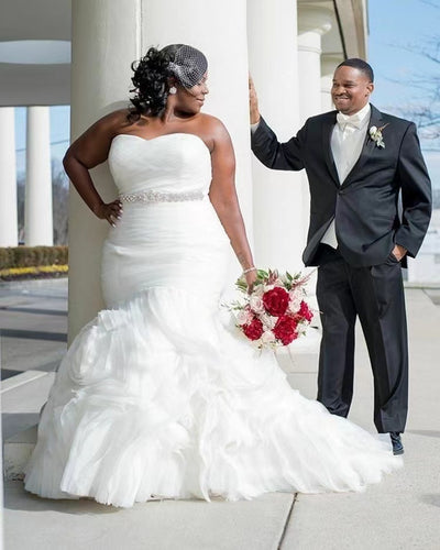 Plus Size Wedding Dresses Bridal Gown Sweetheart with Rhinestones PBD801