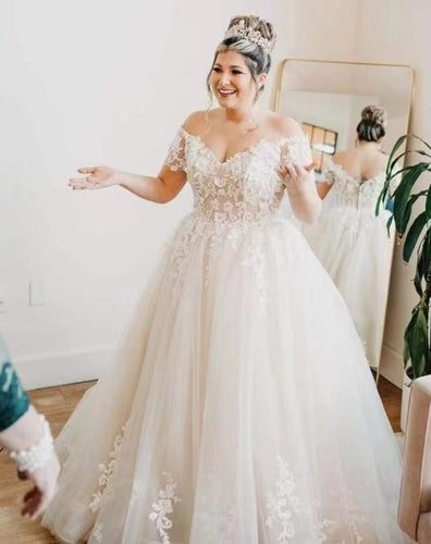 Plus Size Wedding Dresses Bridal Gown with Lace