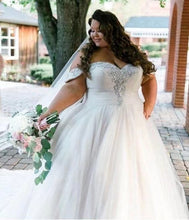 Load image into Gallery viewer, Plus Size Wedding Dresses Bridal Gown off Shoulder with Rhinestones