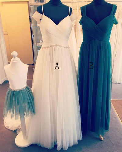 Blue Bridesmaid Dresses V Neck