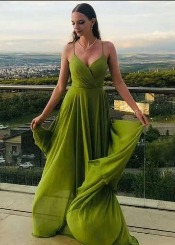 Olive Green Prom Dresses Spaghetti Straps under 100