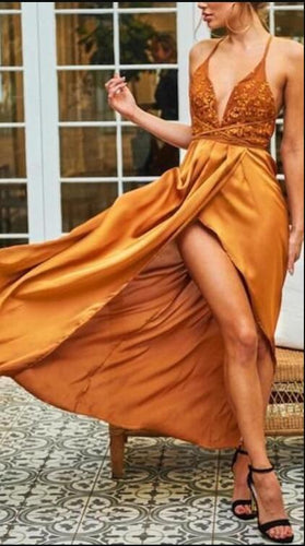 Conversible Slit Side Prom Dresses with Appliques