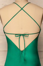 画像をギャラリービューアに読み込む, Sheath Green Prom Dresses Floor Length Criss Cross