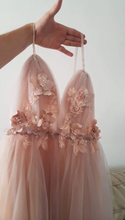 Load image into Gallery viewer, Prom Dresses Backless Tulle with 3D Flowers Empire