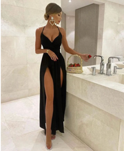 Cargar imagen en el visor de la galería, Sexy Black Prom Dresses High Slit