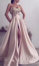 Load image into Gallery viewer, Sweetheart Prom Dresses Slit Side with Pockets