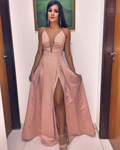 Single Length Prom Dresses Under 100 with Slit