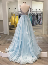 Cargar imagen en el visor de la galería, Prom Dresses Tulle with Pears Floor Length