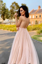 Load image into Gallery viewer, Prom Dresses Backless Tulle with 3D Flowers