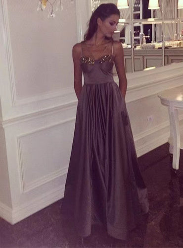 Prom Dresses with Pockets Waist with Beaded