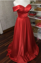 Charger l&#39;image dans la galerie, Off Shoulder Prom Dresses Slit Side