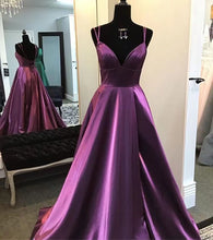 Load image into Gallery viewer, Purple Prom Dresses Double Straps under 100