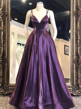 Load image into Gallery viewer, Purple Prom Dresses Double Straps under 100