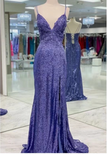 Cargar imagen en el visor de la galería, Purple Prom Dresses Lace