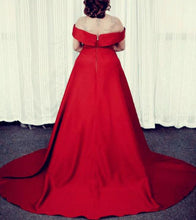 Load image into Gallery viewer, Plus Size Red Off the Shoulder Prom Dresses