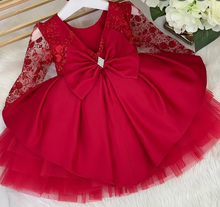 Load image into Gallery viewer, V Back Flower Girl Dresses with Bownot