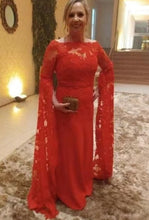 Load image into Gallery viewer, Red Lace Mother of the Bride Dresses Cape