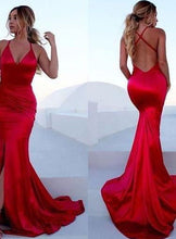 Load image into Gallery viewer, Mermaid Prom Dresses Red Criss Cross