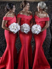 Cargar imagen en el visor de la galería, Off the Shoulder Mermaid Bridesmaid Dresses for Wedding