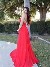 Load image into Gallery viewer, Spaghetti Straps Red Prom Dresses under 100