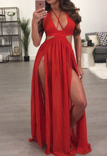 Load image into Gallery viewer, Red Slit Prom Dresses Sexy Party Gown