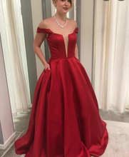 Load image into Gallery viewer, Red Prom Dresses with Pockets