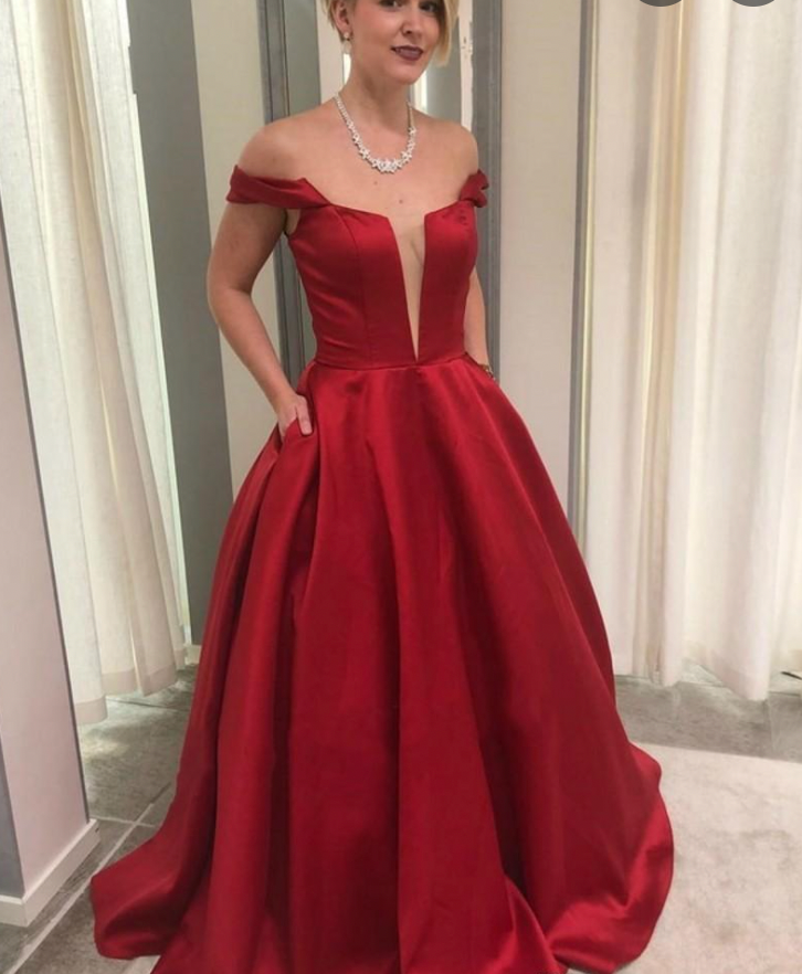 Red Prom Dresses with Pockets