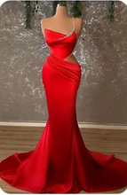 Load image into Gallery viewer, Red Prom Dresses Evening Gown Straps with Beading