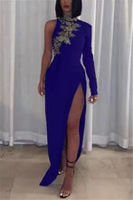 Charger l&#39;image dans la galerie, Royal Blue Prom Dresses with Slit S0098