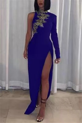 Royal Blue Prom Dresses with Slit S0098