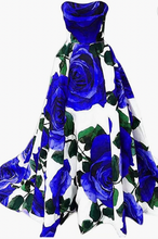 Laden Sie das Bild in den Galerie-Viewer, Prom Dresses Floral Evening Gown Print Strapless