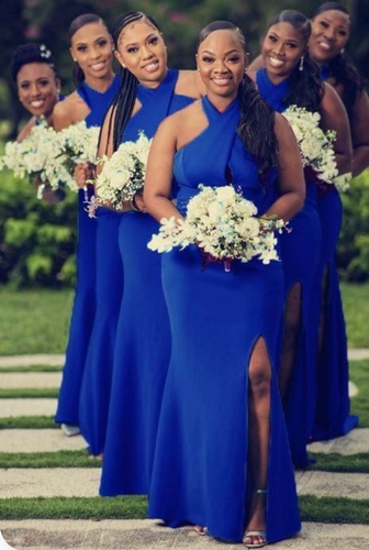 Royal Blue Bridesmaid Dresses for Wedding Party Halter