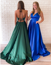 Load image into Gallery viewer, Royal Blue/Green Prom Dresses under 100