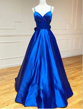 Charger l&#39;image dans la galerie, Royal Blue Prom Dresses Spaghetti Straps