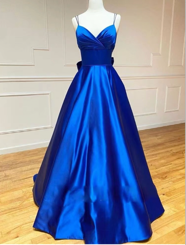 Royal Blue Prom Dresses Spaghetti Straps