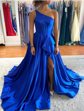 Charger l&#39;image dans la galerie, Royal Blue Prom Dresses Slit Side Long