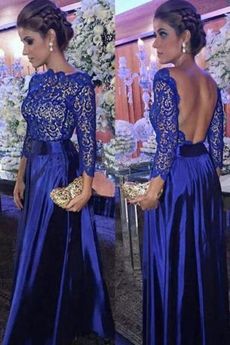 Prom Dresses Royal Blue Backless