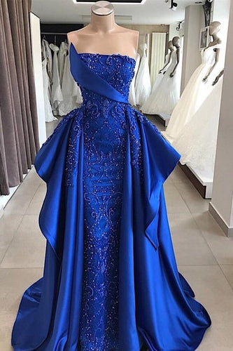 Royal Blue Prom Dresses with Beading