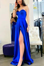 Charger l&#39;image dans la galerie, Royal Blue Prom Dresses Slit Side