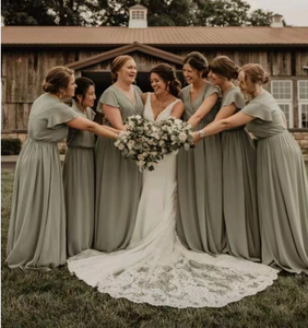 Deep V Neck Bridesmaid Dresses