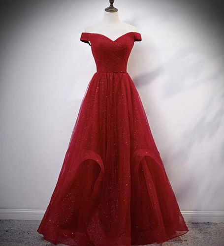 Off the Shoulder Sparkly Prom Dresses