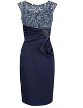 Load image into Gallery viewer, Cap Sleeves Sheath Mother of the Bride Dresses with Lace Sequins