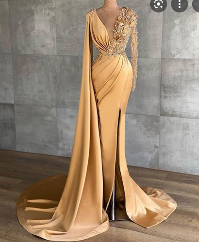 Single Length Prom Dresses Slit