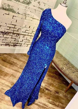 Load image into Gallery viewer, Single Length Prom Dresses Slit Sequins