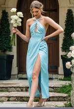 画像をギャラリービューアに読み込む, Sky Blue Halter Bridesmaid Dresses for Wedding Party