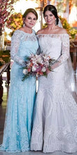 Load image into Gallery viewer, Sky Blue Mother of the Bride Dresses with Full Sleeves