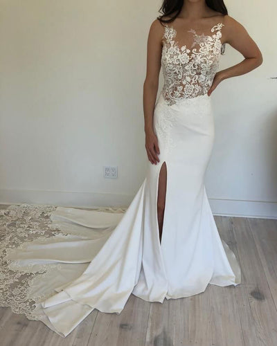 Wedding Dresses Bridal Gown Slit Side