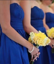 Load image into Gallery viewer, Short Navy Blue Bridesmaid Dresses under 100