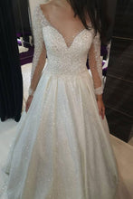 Load image into Gallery viewer, Sparkly Wedding Dresses Bridal Gown with Sleeves