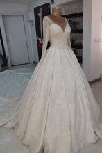 Load image into Gallery viewer, Sparkly Wedding Dresses Bridal Gown with Sleeves